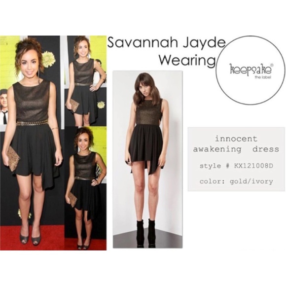 NWT Keepsake the Label “Innocent Awakening” Black Gold Cocktail Dress Size Small - Picture 5 of 12